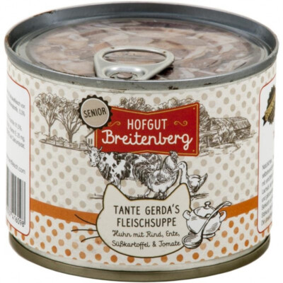 Hofgut Breitenberg Cat Senior Tante Gerdas Fleischsuppe 12x180g (EUR 13,42/kg)