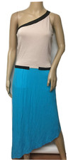 envi Women's Colorblock Asymmetrical Hem One Shoulder Dress Size XS