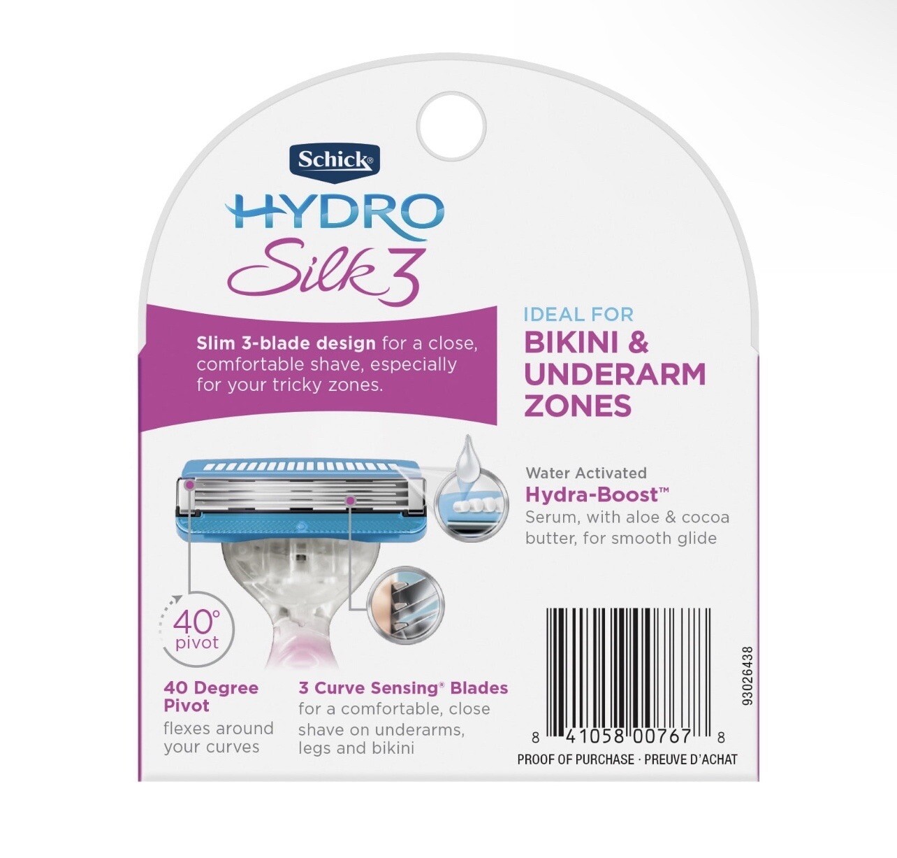 3 Schick Hydro Silk 3 Women's 4 ct. Razor Blade Refill Shavers for