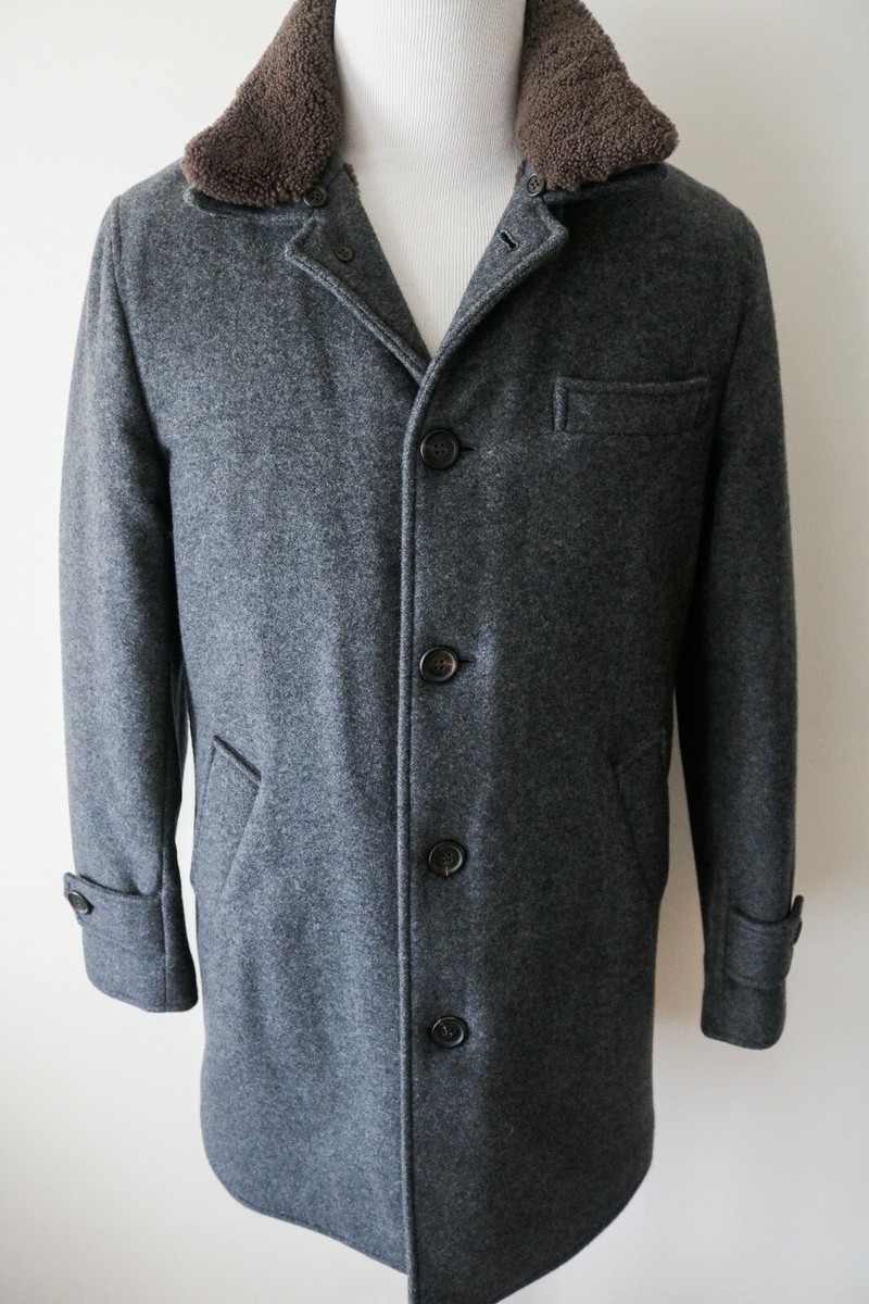$9545 BRUNELLO CUCINELLI Thick 100% Cashmere Shearling Fur Coat