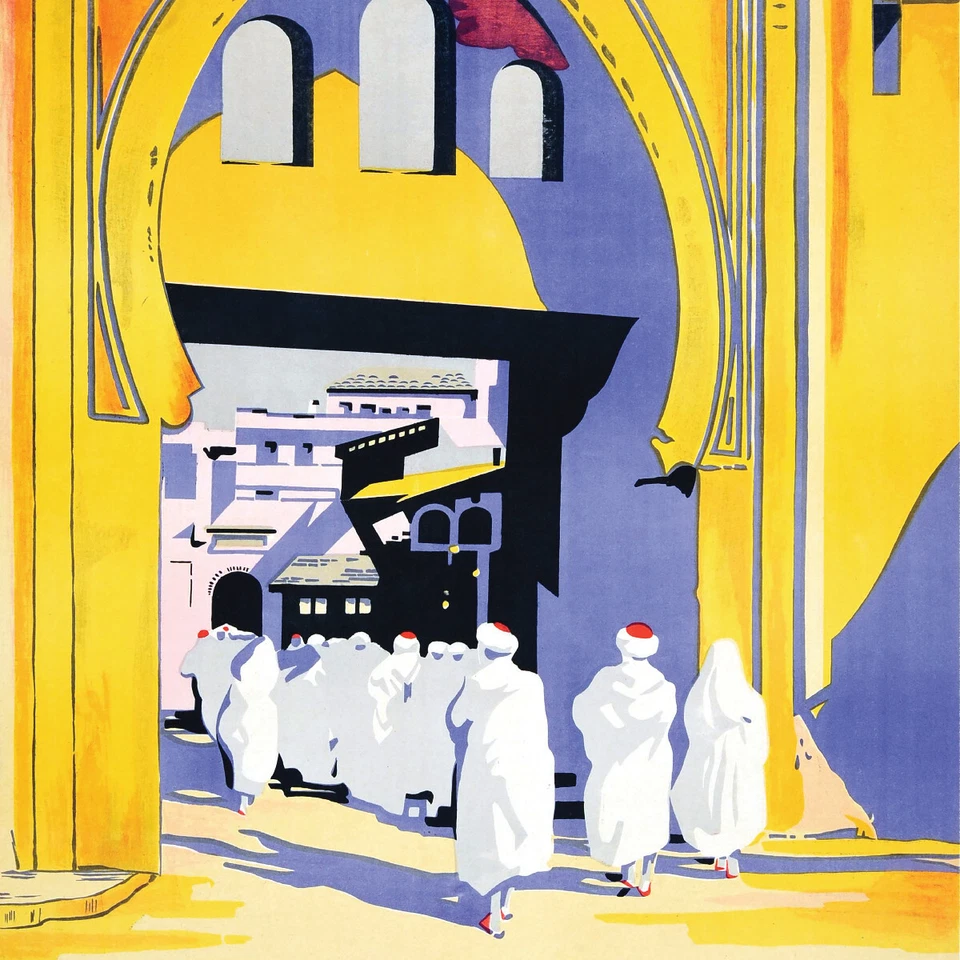 Póster Tánger, años 20 | 20x33" tamaño grande | Marruecos, estilo musulmán | Medina Foto 3 de 4