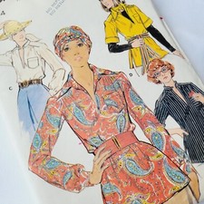 Butterick 4616 Vintage 70s Shirt Pattern Bust 36