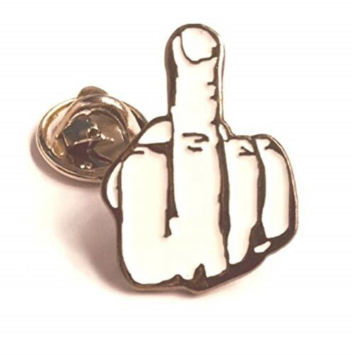 Middle Finger Pin Badge - metal & enamel - UK Company - Picture 1 of 2