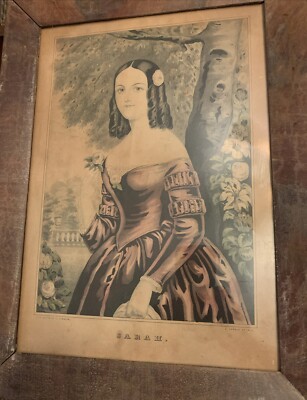 Original Currier and Ives Lithograph 1800s/1900s SARAH - 2 Spruce St. N.Y.