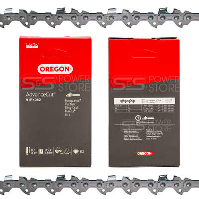 Oregon AdvanceCut Sägekette 91PX062E Ersatzkette Halbmeißel 3/8'' 1,3mm 62TG 45cm