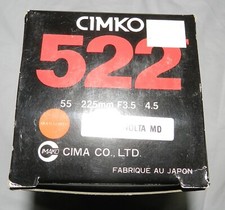 Nuovo con scatola - obiettivo macro Cimko 522 55-225 mm f3.5-4.5 per Minolta MD