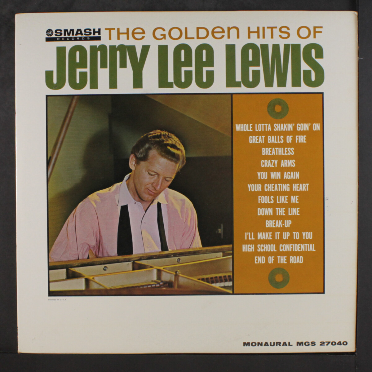 英LP The Golden Hits Of Jerry Lee Lewis JERRY LEE LEWIS: the golden hits of jerry lee lewis SMASH 12