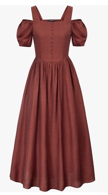 Scarlett Darkness Damen weinrot Cold Shoulder Renaissance Kleid Größe XXL
