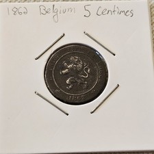 1862 Belgium 5 Centimes Coin - Exact Coin Shown