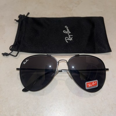 Ray-Ban Aviator RB3025 12-125 BlackFrames BlackLens 65m Made  display picture 1