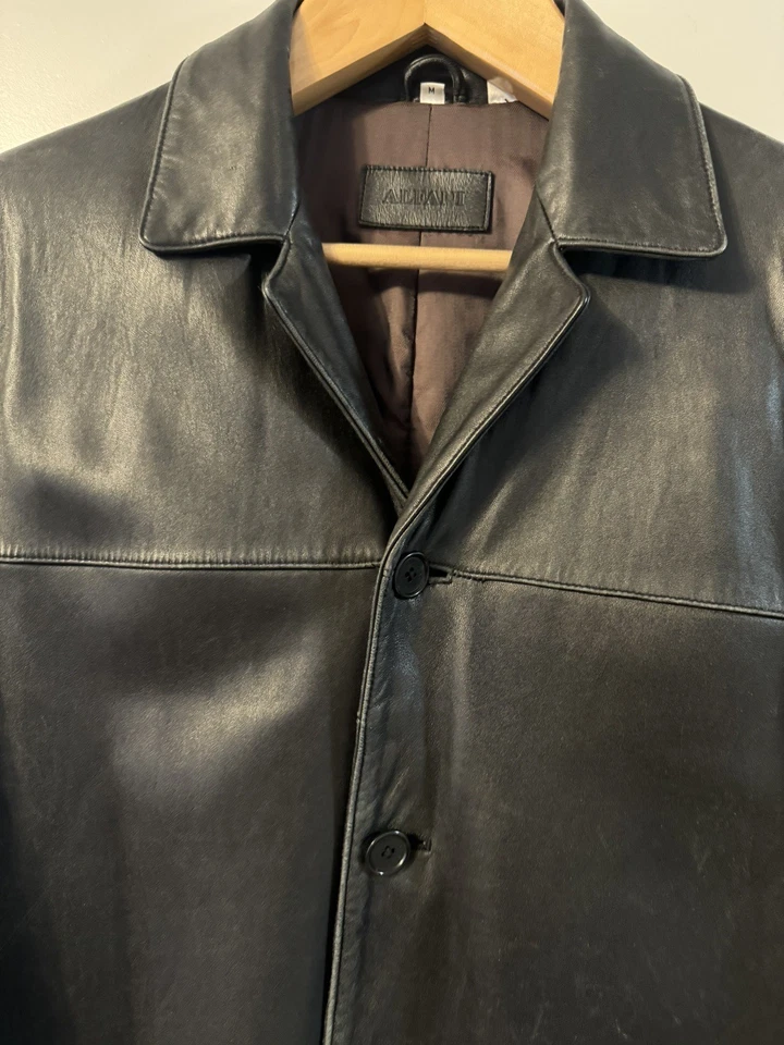 ALFANI PARA HOMBRES 100% GENUINO CUERO SUAVE NEGRO REAL EXCELENTE TALLA M PUEDE AJUSTARSE A LA TALLA L Foto 2 de 4