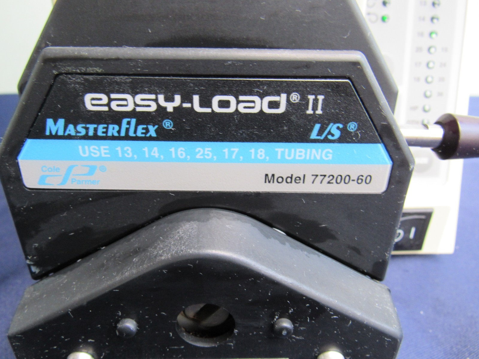 Cole Parmer  Masterflex L/S 7523-70 pump EASY_LOAD II 77200-60 head  good cond.