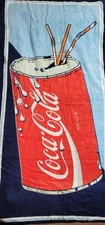 Vintage 54x27 Coca-Cola Can Beach Towel 1989
