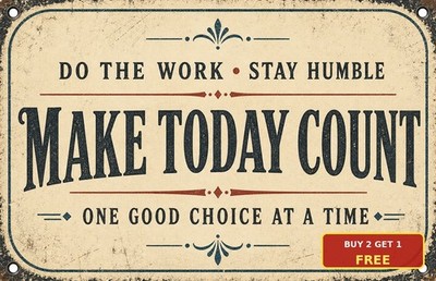 Motivational Saying Quote Tin Sign Inspirational Sarcastic Office Metal Plaque