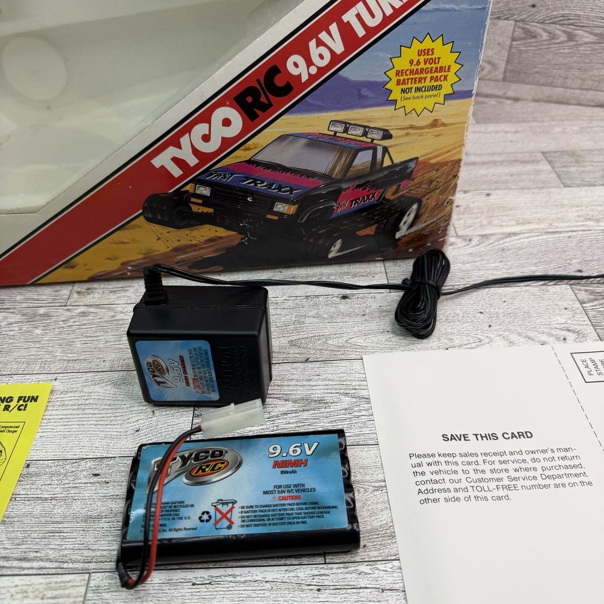 あすなひろし 嵐が丘 1967年ジュニアコンパクト Vintage Tyco 9.6 Turbo Fast Traxx Pickup Truck W/Box Battery
