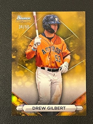 Drew Gilbert 2023 Bowman Sterling Prospect Gold Refractor /50 Astros 