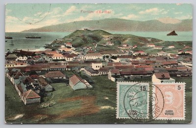 Fortim d El Rei Sao Vicente Kap Verde 1910 Briefmarken Vorderseite