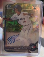 2022 Bowman Chrome Prospect Atomic Refractor /100 Martin Gimenez Auto 1cx3