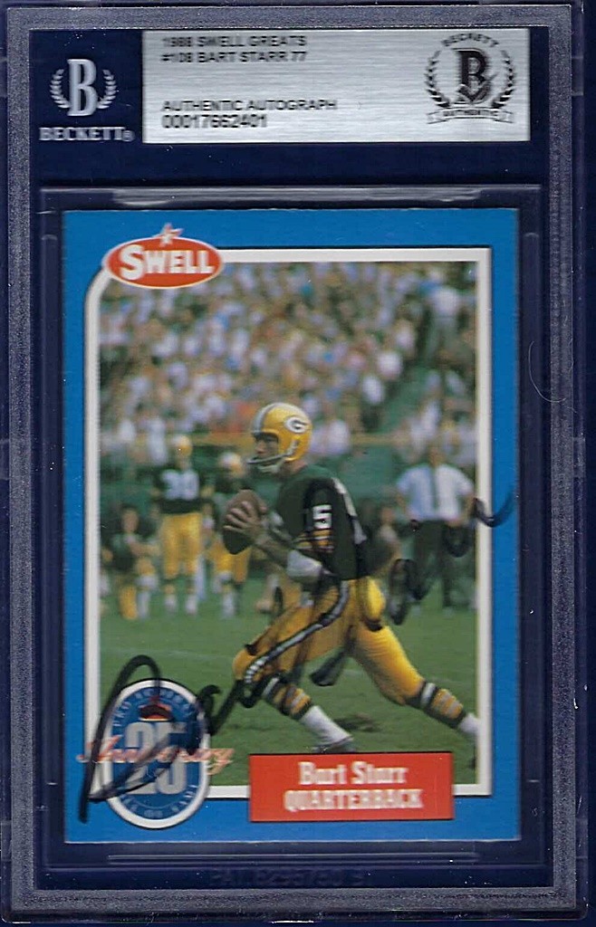 Bart Starr Autographed Signed Green Bay Packers 1988 Swell #108 (d. 2019) Beckett Encapsulated GB PACKERS 