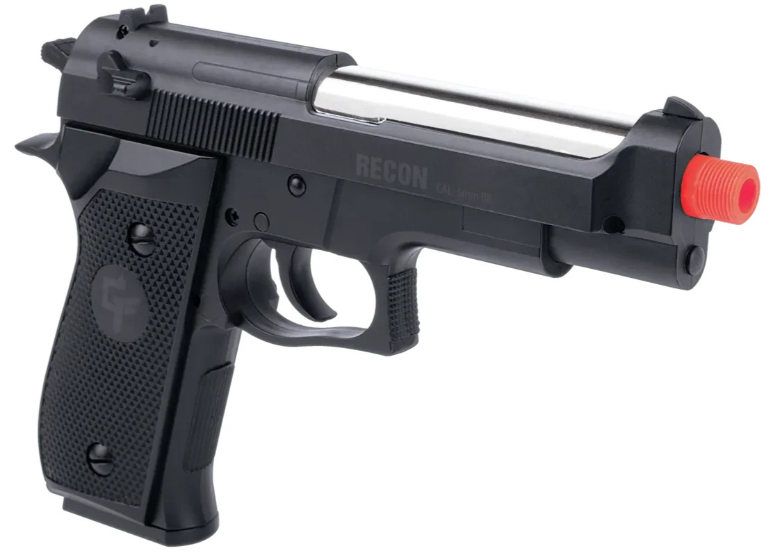 Vigor Airsoft Spring Pistol With Barrel Extension & Safety Glasses - 230 FPS, Model V-2112A3