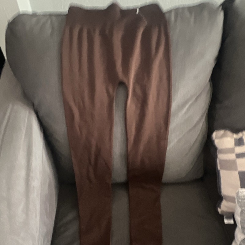 Sofra Brown High Rise Ankle Leggings Elastic Waist Women’s Size S Nylon