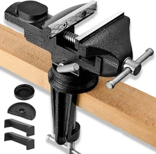 Table Vise or Bench Vise 3.2 Inch, 360° Swivel Clamp-On Vise Portable Home Vice