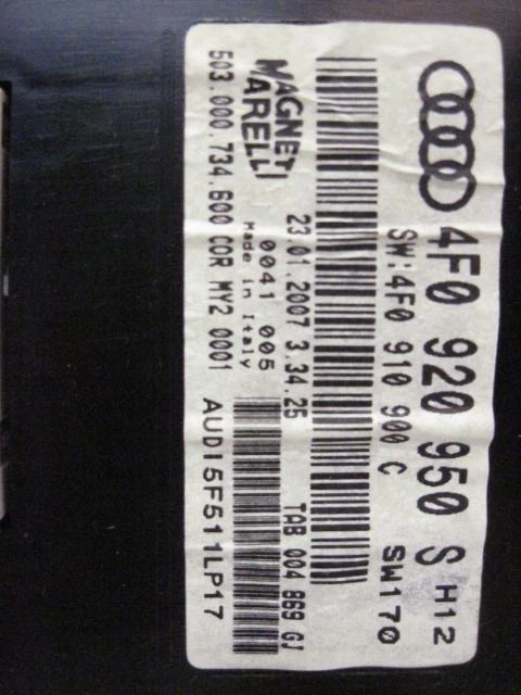 PAINEL DE VELOCIDADES Audi A6 2005 05 2006 06 2007 07 2008 08 845198 - Imagem 4 de 4