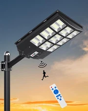 SL-4600W Solar Street Light Outdoor 460000LM Wide Angle Commercial Parking Lo...