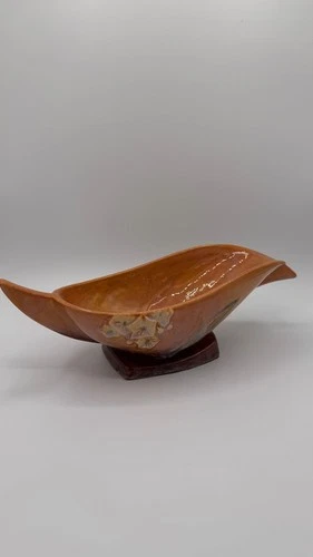 Roseville Wincraft Mid Century Modern Pottery Console Bowl 227-15 Tan/Brown