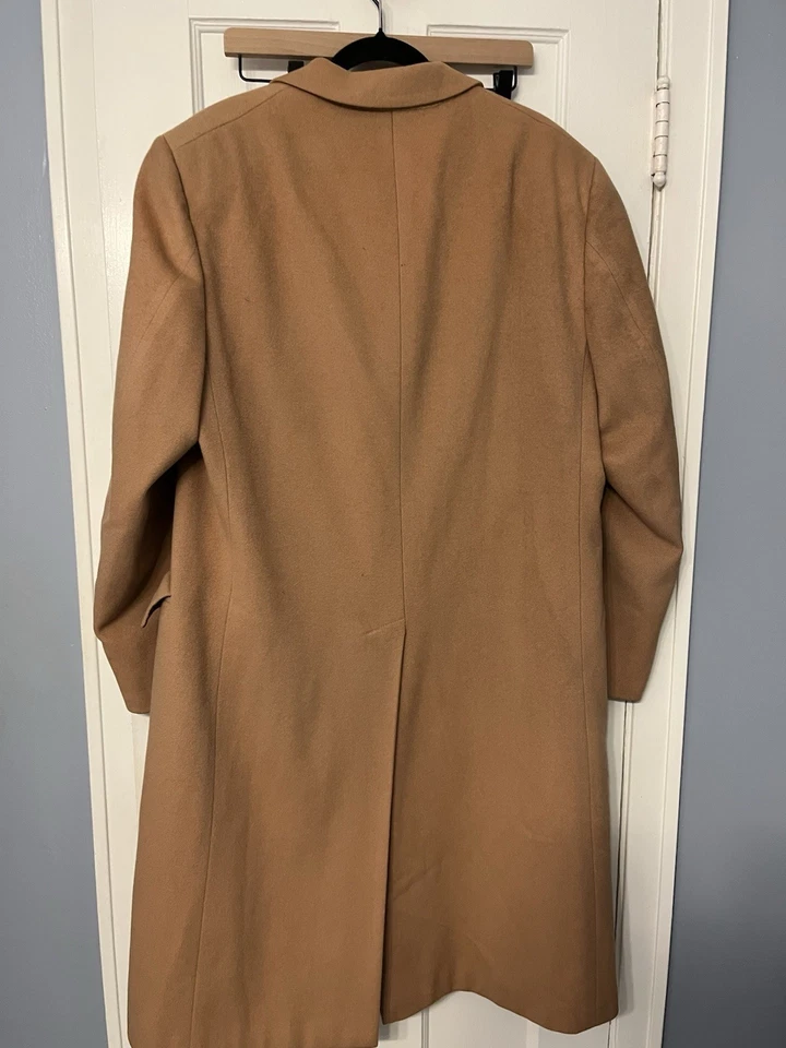 Hart Schaffner Marx Abrigo Formal Lana Camel Chaqueta Hombre’s 42R Baskin Largo Foto 4 de 4