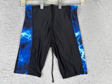 WaterPro Shorts Adult 28 Blue Black Jammer Polyester Blend Spandex Compression