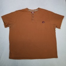 Wrangler Workwear Men's Brown Short Sleeve Henley Pocket T-Shirt Size 2XL Casual