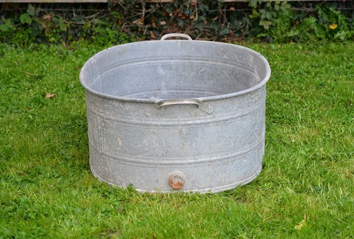 vintage old galvanized bath metal bath tub dog washing - 92.5 cm - FREE DELIVERY - Picture 4 of 11