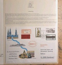 Schiffspostbeleg Dresden Grüßt Hamburg "800 Jahre HH Hafen" Einschreiben 