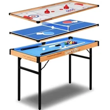 SereneLife 4 in 1 Multi-Function Game Table Pingpong Hockey Steady Pool Table