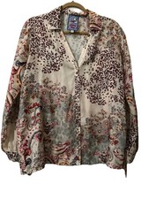 Johnny Was Jungle Paisley Button Up Blouse Shirt Top Sz M Great Condition