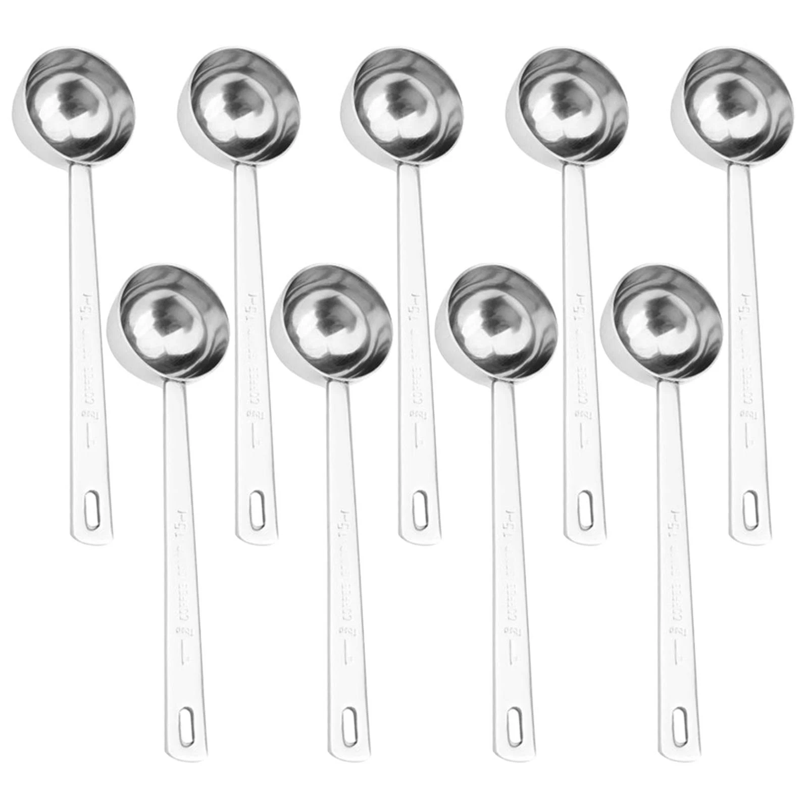 9 Pack Stainless Steel 1 Tablespoon Measuring Spoon Long Handle Coffee Scoop