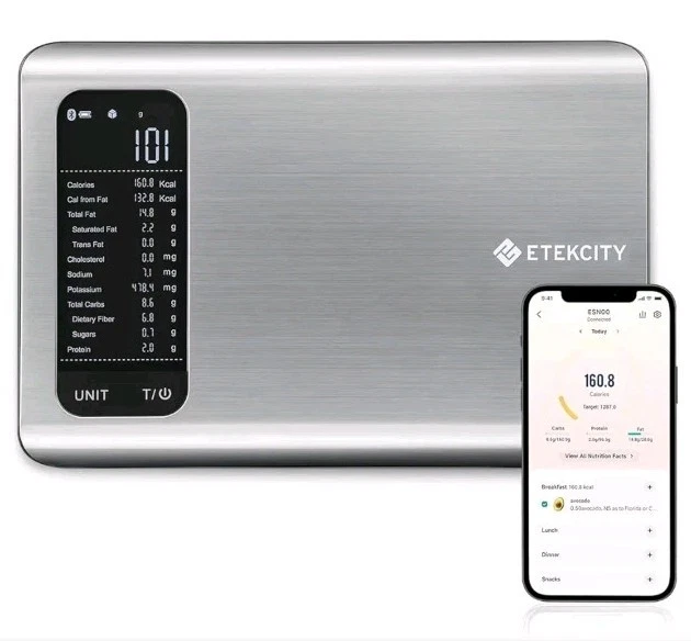 Etekcity Smart Food Kitchen Scale with Nutritional Calculator, Free App with 19