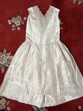 Antique 1920s Watered Silk Gown, Duchesse Lace, Robe De Style