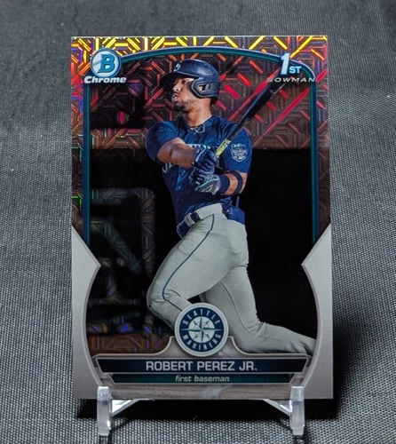 Robert Perez Jr. 1st Chrome Mojo Refractor Rookie 2023 Bowman #BCP-124 Mariners