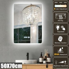 Specchio bagno LED con illuminazione 50x70 cm orologio specchio da parete specchio bagno dimmerabile