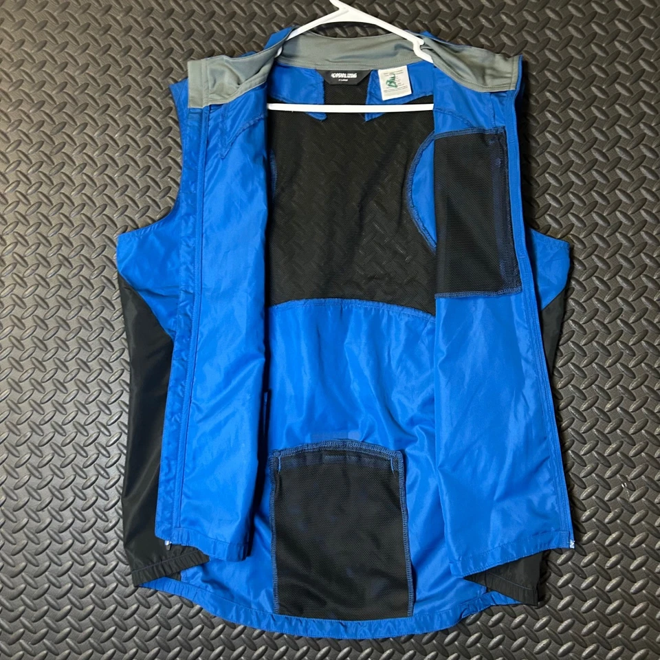 Pearl Izumi Cycling Vest Blue Black Reflective Mesh Back Zip Pocket Men's XL - Image 3 of 4