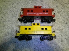 S GAUGE AMERICAN FLYER #24636 SILVER & YELLOW RARE CABOOSE