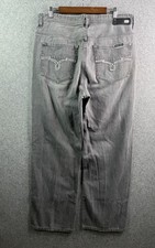 Ecko Unltd Jeans Gray Baggy Fit Wide Leg Skater Embroidered Jeans 36x31