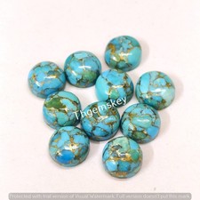 Natural Blue Copper Turquoise Round Cabochon Loose Calibrated Gemstone 3mm-20mm