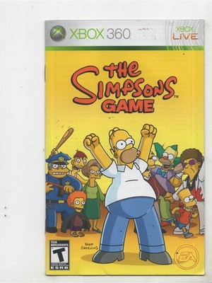 The Simpsons Game Xbox 360 Manual Only Authentic Original