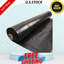 4 Mil Black Plastic Sheeting 10 ft x 100 ft Heavy Duty Polyethylene Roll