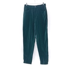 Talbots Velvet Pants High Rise Women Size 10 Green Holiday Party