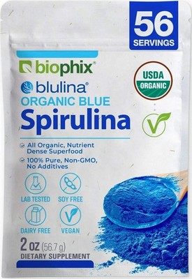 biophix Blulina Organic Blue Spirulina Powder 2 oz 7g - Detoxification Antioxida