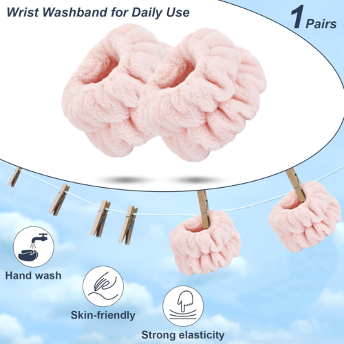 Wrist Bands for Washing Face, Microfiber Wrist Towels for Washing Face, Spa Wris - Picture 7 of 12